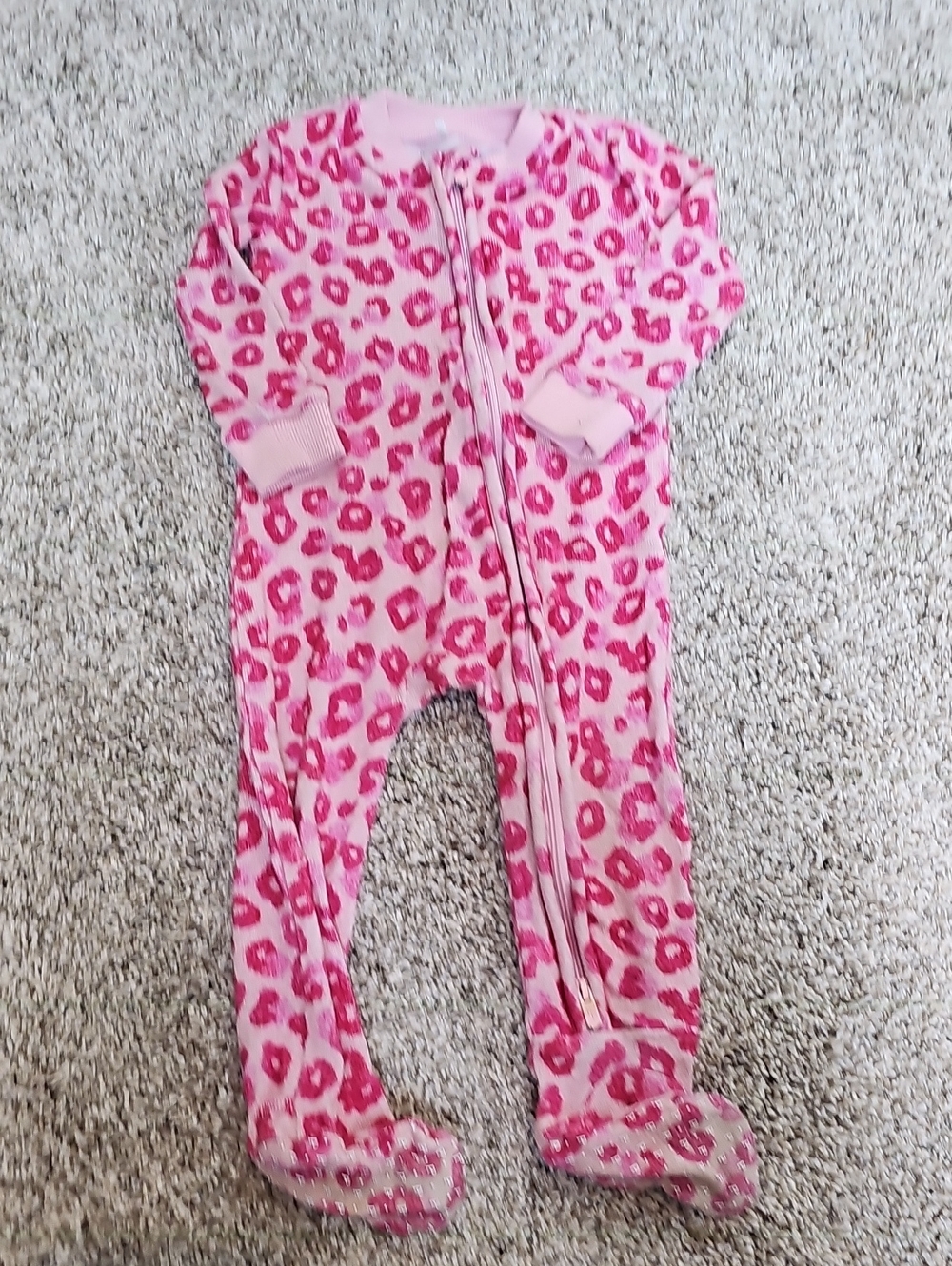 Posh Peanut Pink and Hot Pink Leopard Footed One-Piece